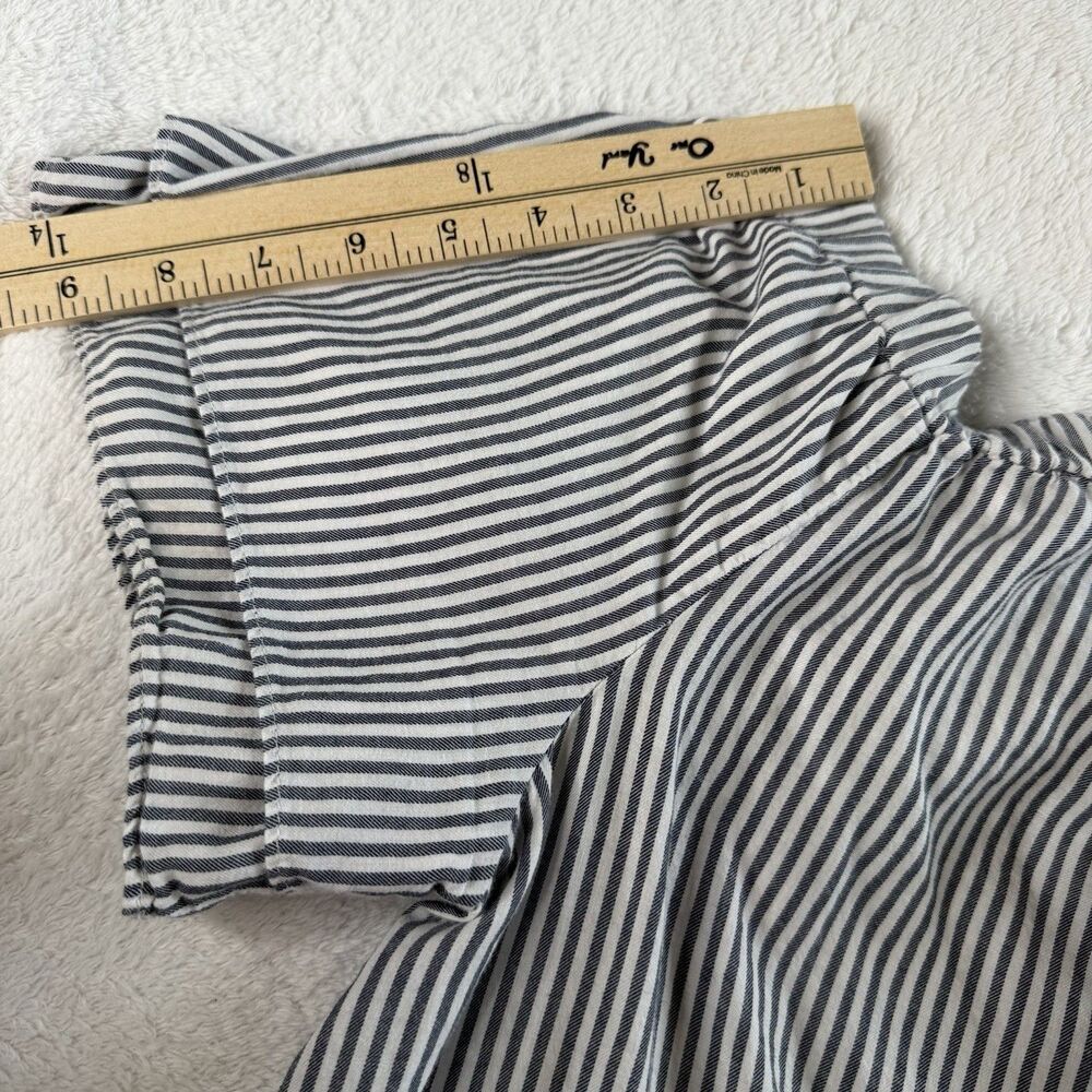 Old Navy Women's 1X Blue White Striped Off Shoulder Cotton Top Coastal Boho - Picture 15 of 15